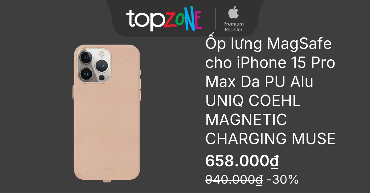 Ốp lưng MagSafe iPhone 15 Pro Max Da PU Alu UNIQ COEHL MAGNETIC