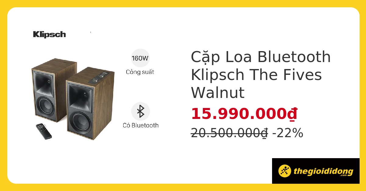 Cặp Loa Bluetooth Klipsch The Fives Walnut hover