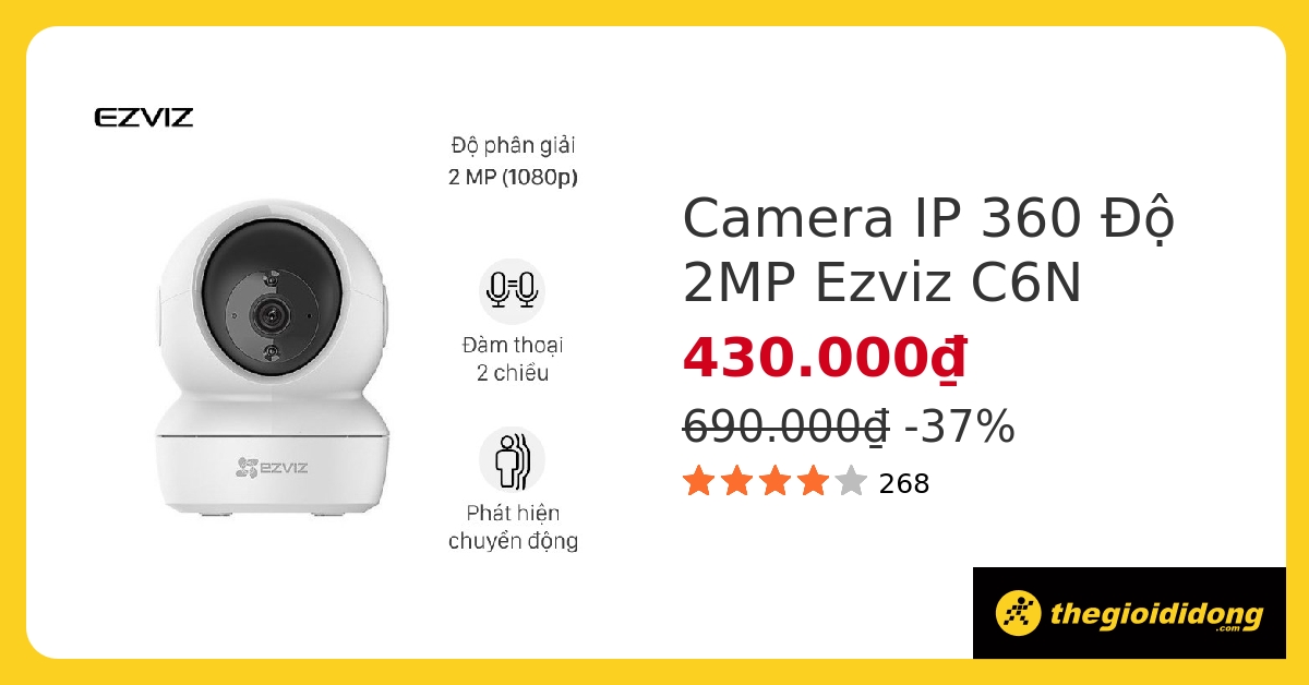 Camera IP 360 Độ 1080P Ezviz C6N Trắng - chính hãng, giá rẻ
