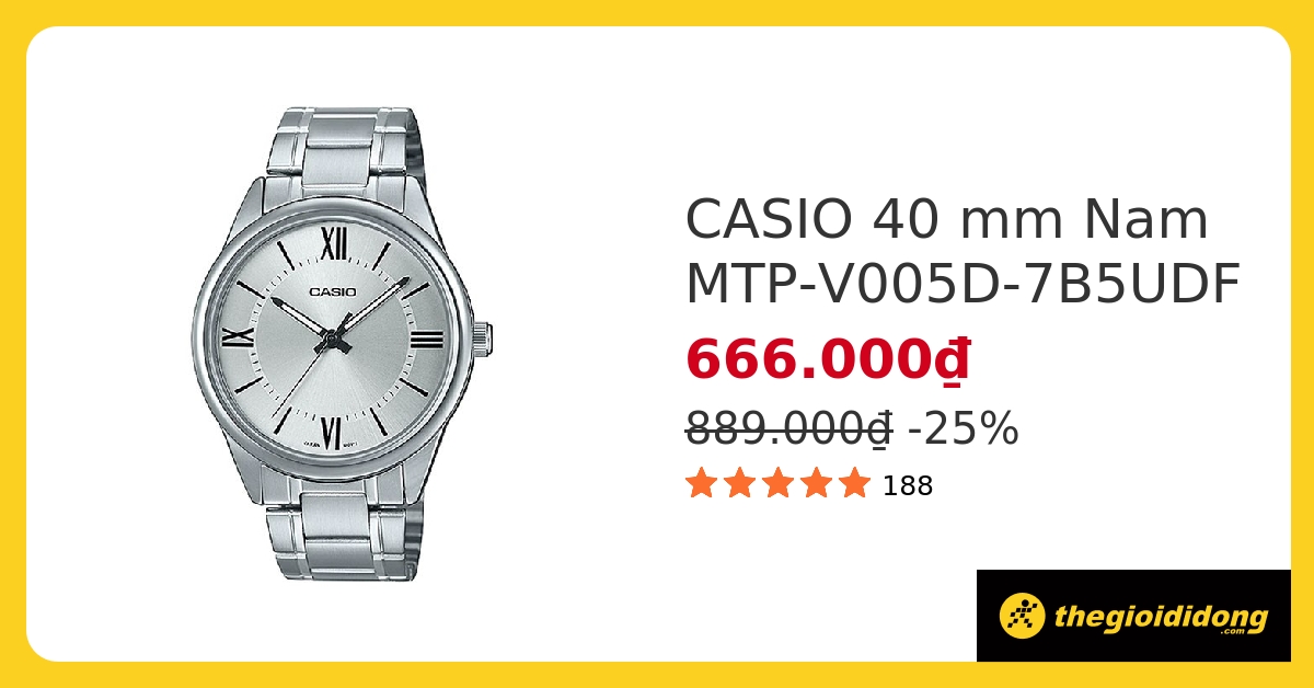 Đồng hồ Casio MTP-V005D-7B5UDF chính hãng, giá rẻ, mẫu mã đẹp