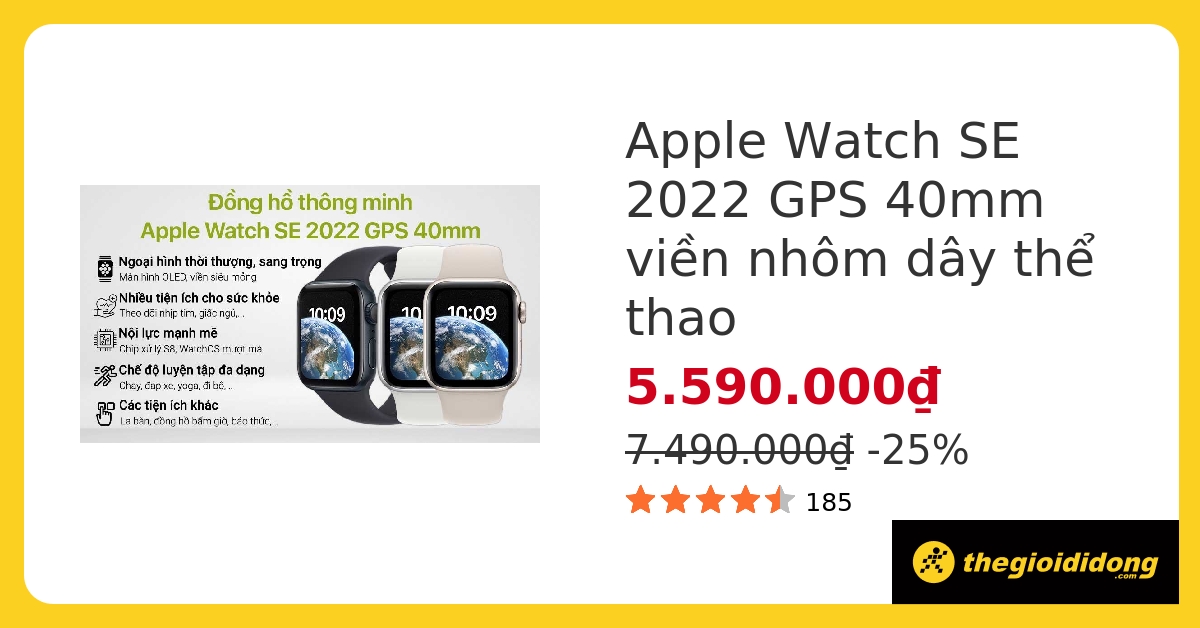Apple Watch SE 2022 - Với thiết kế tinh tế và tính năng thông minh vượt trội, Apple Watch SE 2022 là một trong những chiếc đồng hồ thông minh được yêu thích nhất hiện nay. Để khám phá những tính năng độc đáo của Apple Watch SE 2022, khám phá hình ảnh liên quan ngay bây giờ!