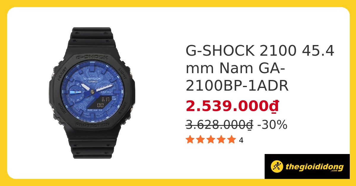 Đồng hồ G-SHOCK 45.4 mm Nam GA-2100BP-1ADR