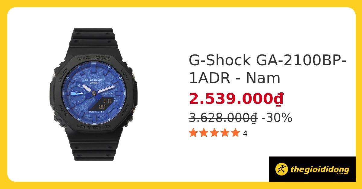 Đồng hồ G-SHOCK 45.4 mm Nam GA-2100BP-1ADR