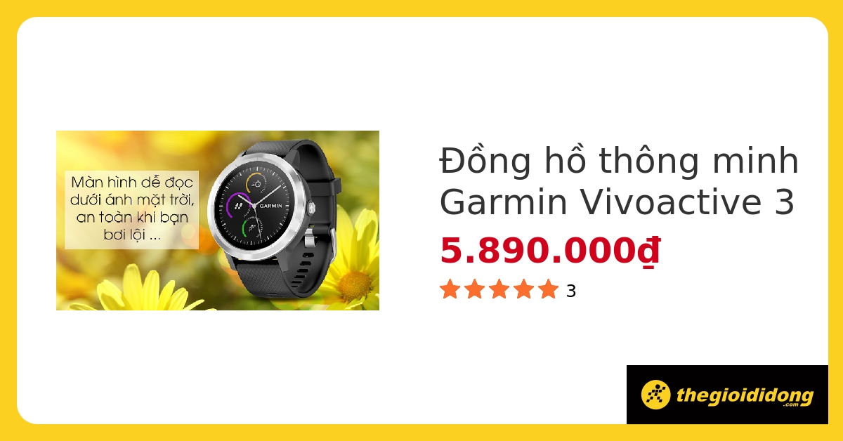 Đồng hồ thông minh Garmin Vivoactive 3 - Giá rẻ, có trả góp