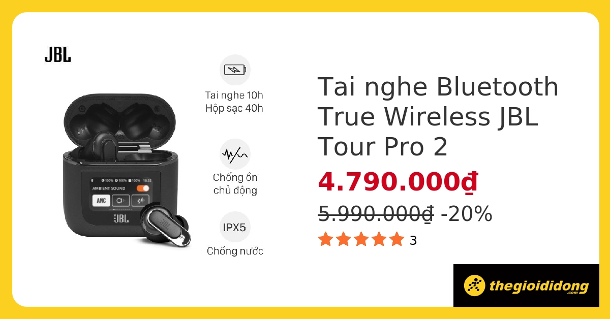Tai nghe Bluetooth True Wireless JBL Tour Pro 2 hover