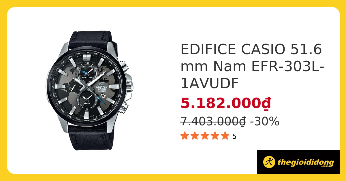 Đồng hồ EDIFICE CASIO 51.6 mm Nam EFR-303L-1AVUDF