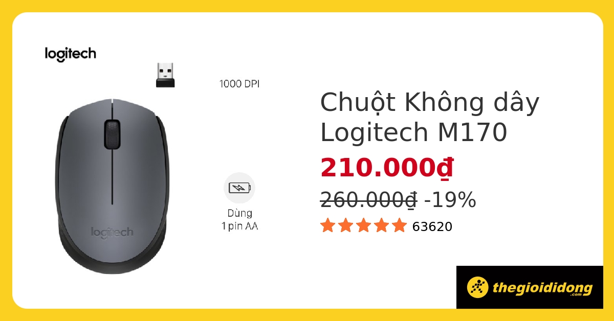 Chuột Không dây Logitech M170 hover