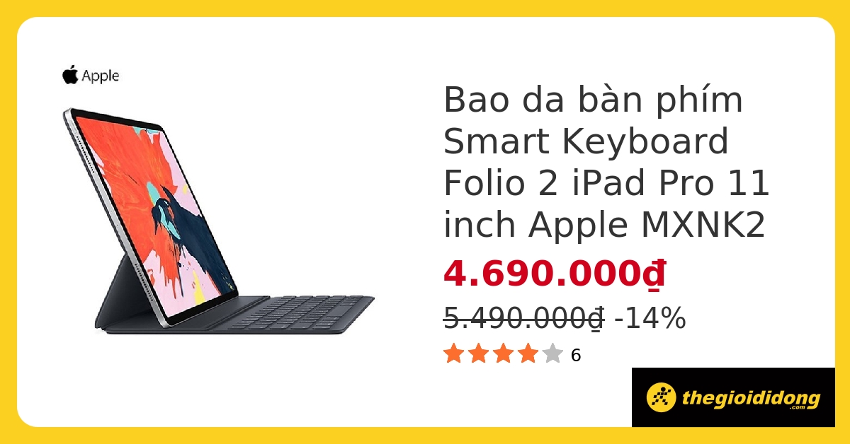 Bàn phím Smart Keyboard Folio 2 cho iPad Pro 11 inch Apple MXNK2