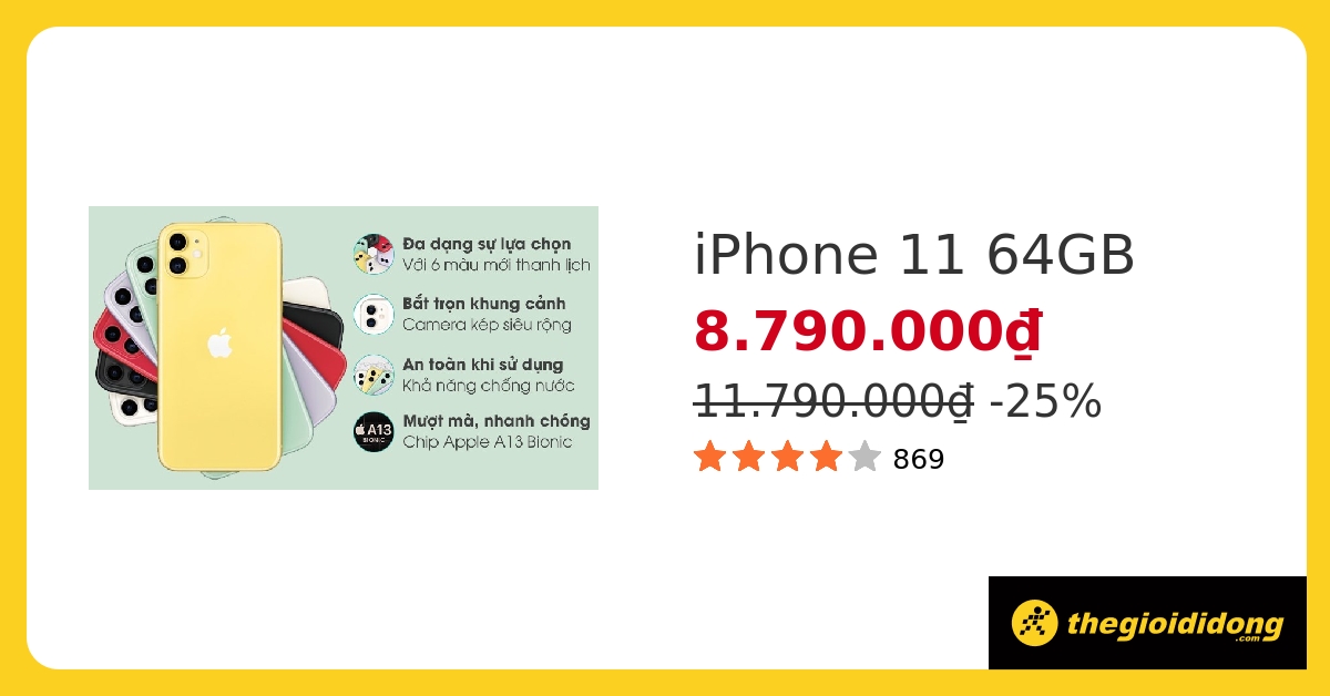iPhone 11 64GB giá bao nhiêu hiện nay?
