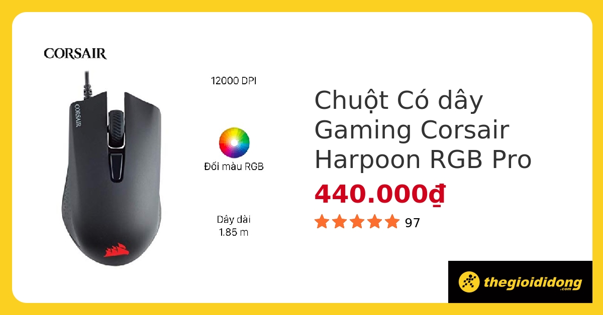 Chuột Có dây Gaming Corsair Harpoon RGB Pro hover