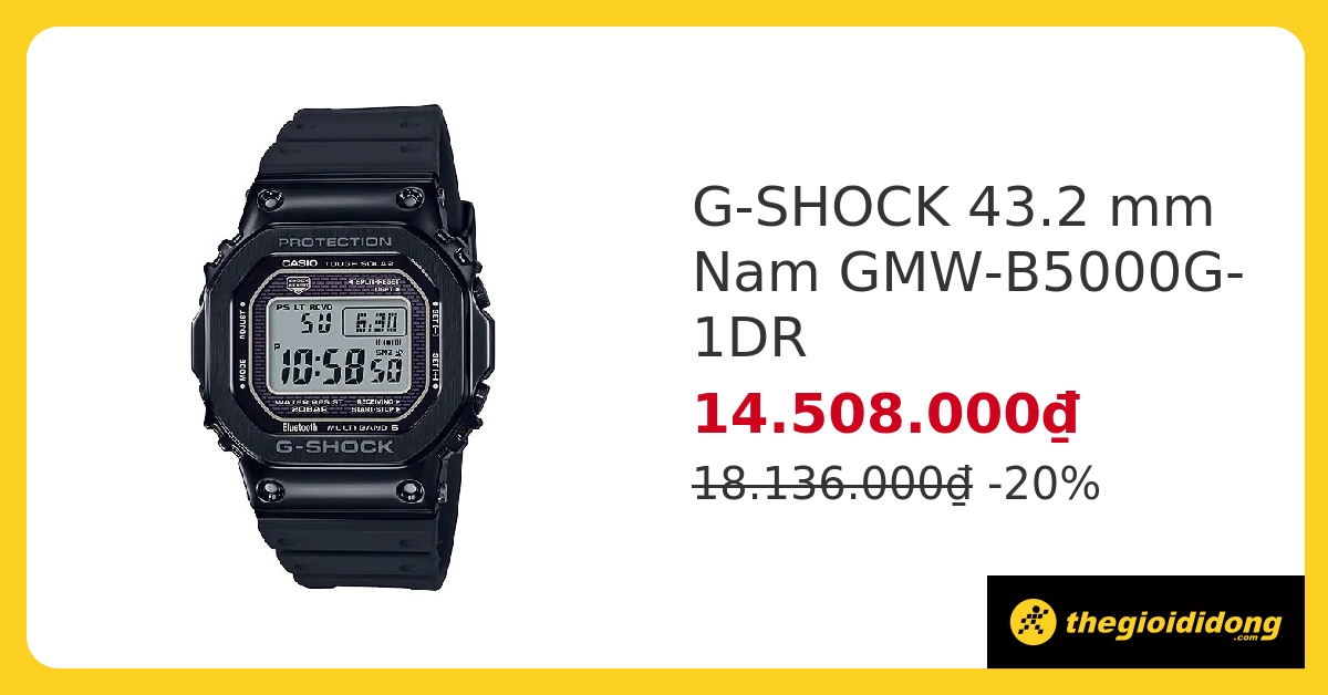 Đồng hồ G-SHOCK 43.2 mm Nam GMW-B5000G-1DR