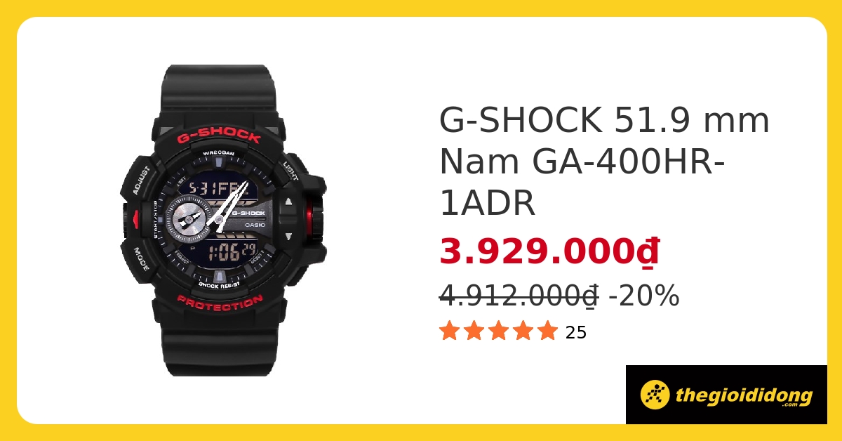 Đồng hồ Nam G-shock GA-400HR-1ADR, chính hãng, giá rẻ, mẫu mã mới