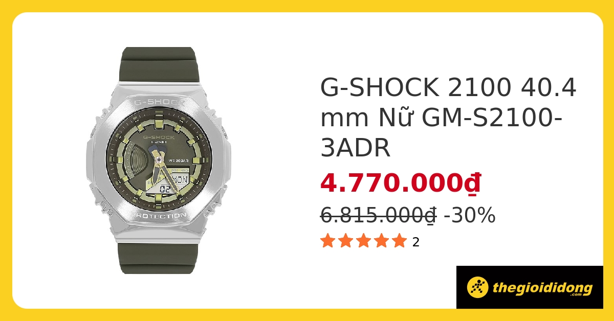 Đồng hồ G-SHOCK 2100 40.4 mm Nữ GM-S2100-3ADR