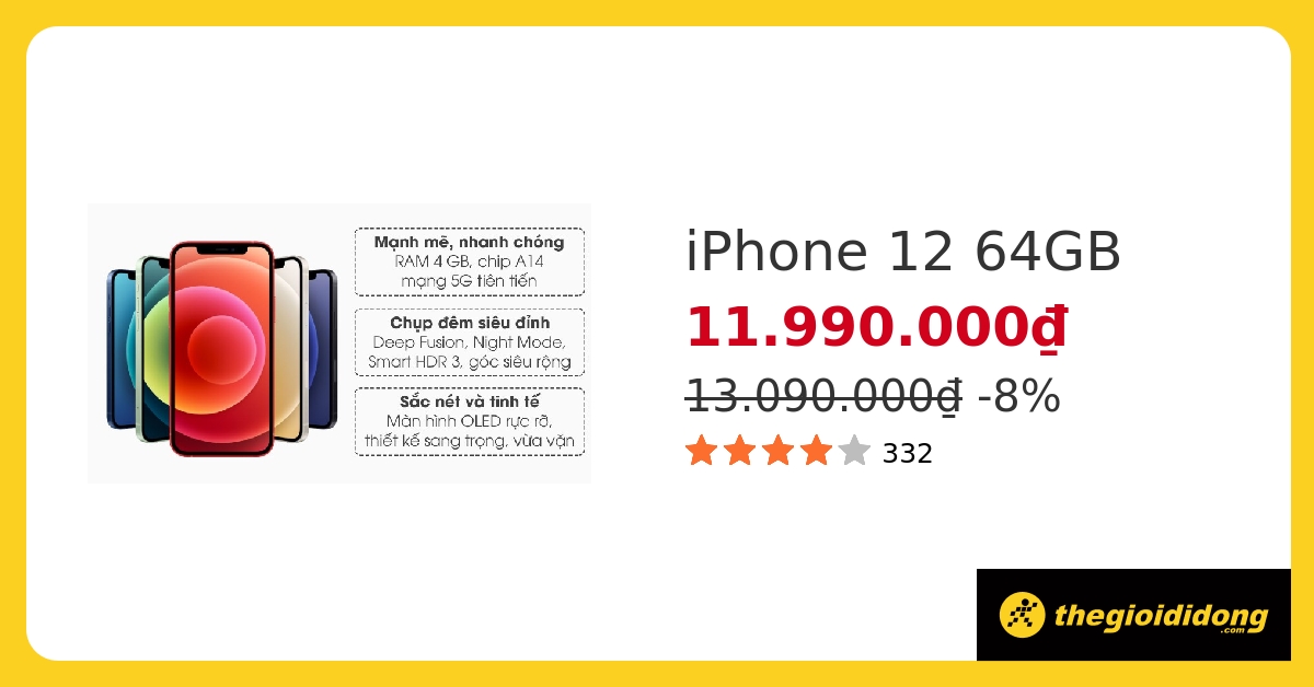 iPhone 12 bao nhiêu tiền tại các cửa hàng điện thoại?
