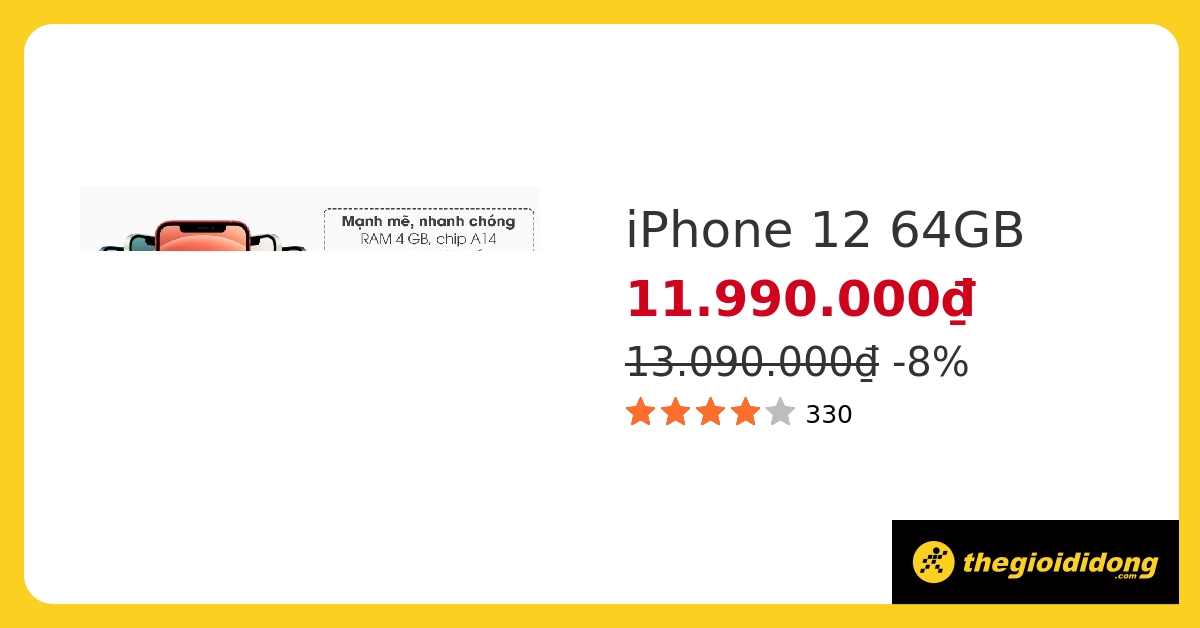 iPhone 12 64GB bao nhiêu tiền? 

