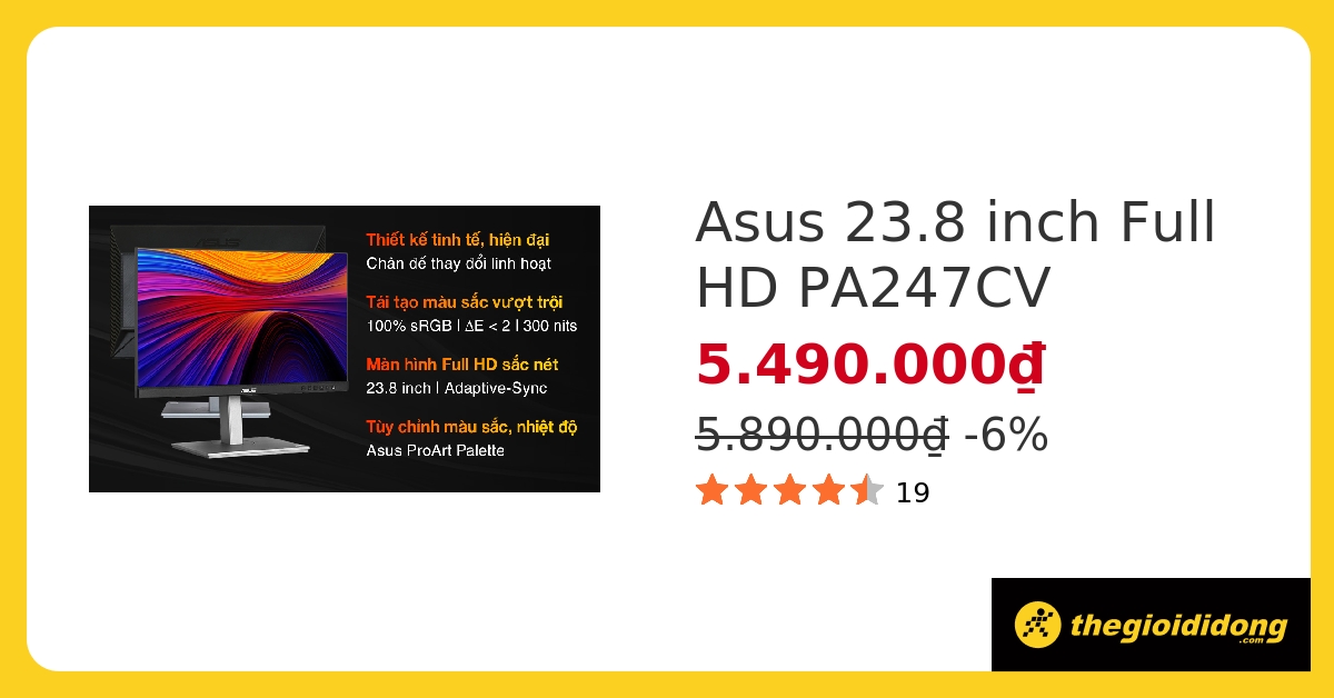 Màn hình Asus ProArt PA247CV 23.8 inch Full HD - Chính hãng