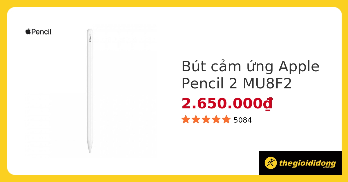 Bút cảm ứng Apple Pencil 2 Apple MU8F2 - Chính hãng