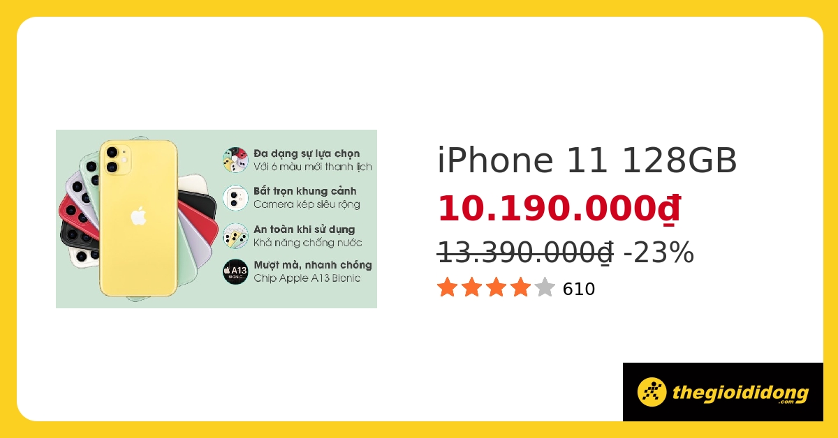 Giá bán iPhone 11 128GB hôm nay là bao nhiêu?
