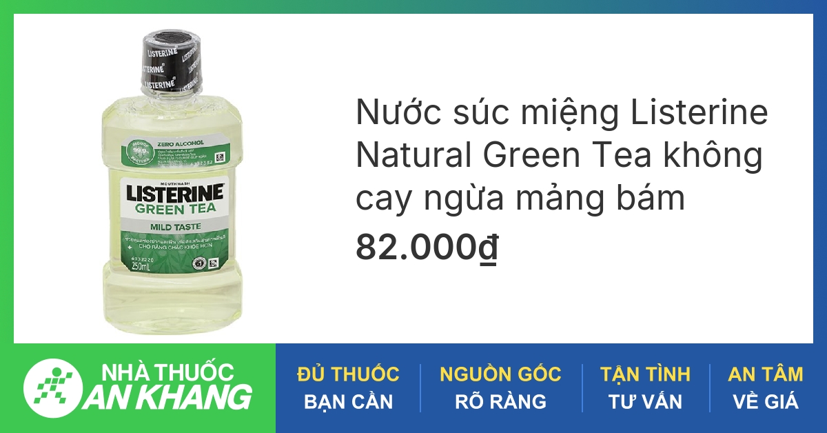 Thành phần chính của nước súc miệng Listerine trà xanh là gì?
