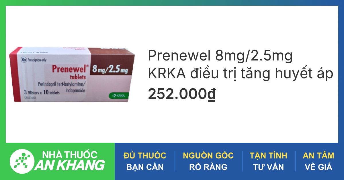 Prenewel 8mg/2.5mg KRKA điều trị tăng huyết áp (3 vỉ x 10 viên) - 08/ ...