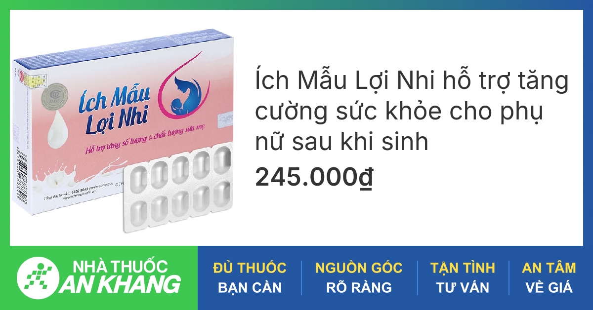 Viên uống lợi sữa Ích Mẫu Lợi Nhi hộp 20 viên-Nhà thuốc An Khang