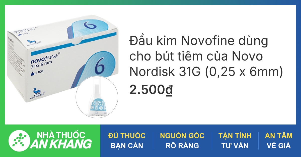 Kim tiêm Novofine có đầu kim kích thước bao nhiêu?