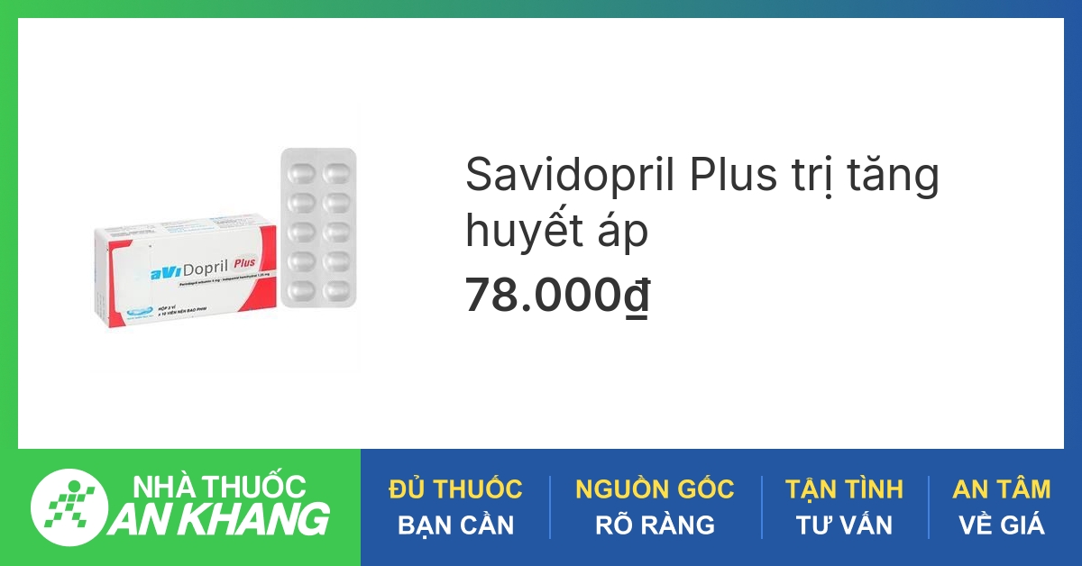 Savidopril Plus 1.25/4mg trị tăng huyết áp (3 vỉ x 10 viên) - 08/2024 ...