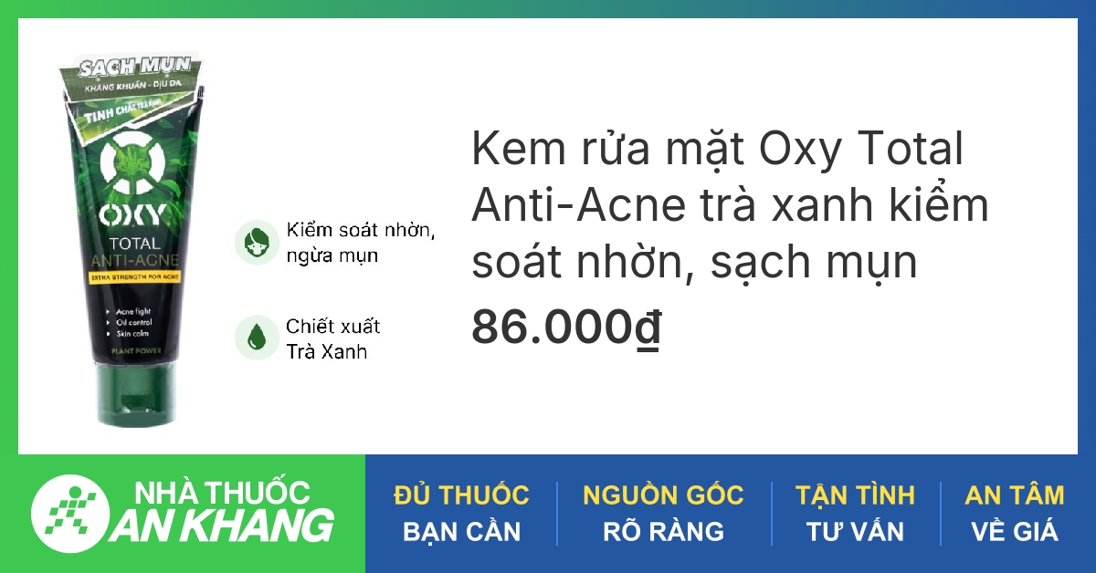 Có những thành phần chính nào trong sữa rửa mặt OXY góp phần trong việc điều trị da dầu mụn?
