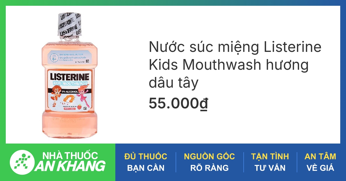 Thành phần chính của nước súc miệng Listerine trẻ em là gì?
