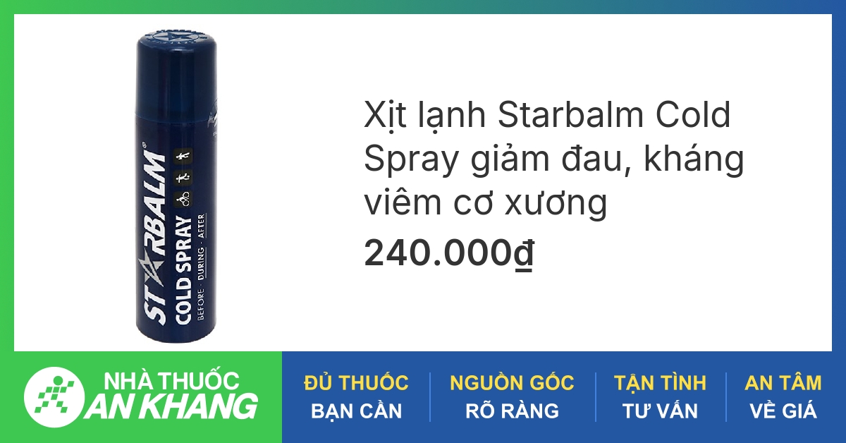 Các dạng đau cơ bắp và chấn thương cơ, khớp có thể được điều trị bằng xịt lạnh Starbalm Cold Spray không?
