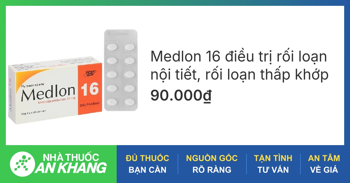 Medlon 16 điều trị rối loạn nội tiết, rối loạn thấp khớp (3 vỉ x 10 ...