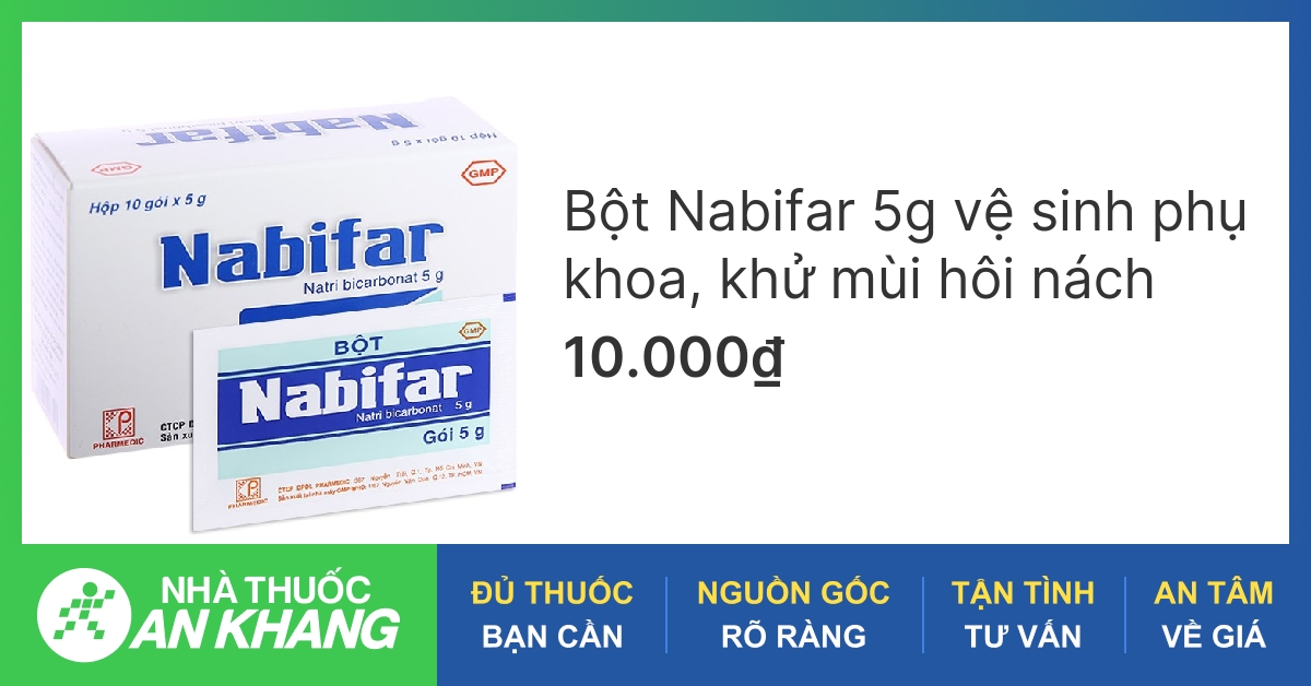 Bột Nabifar 5g vệ sinh phụ khoa, khử mùi hôi nách (10 gói x 5g) 04/2023 - Nhathuocankhang.com