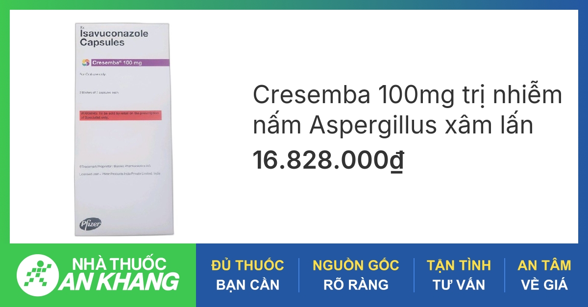 Cresemba 100mg trị nhiễm nấm Aspergillus xâm lấn (2 vỉ x 7 viên) - 03/ ...