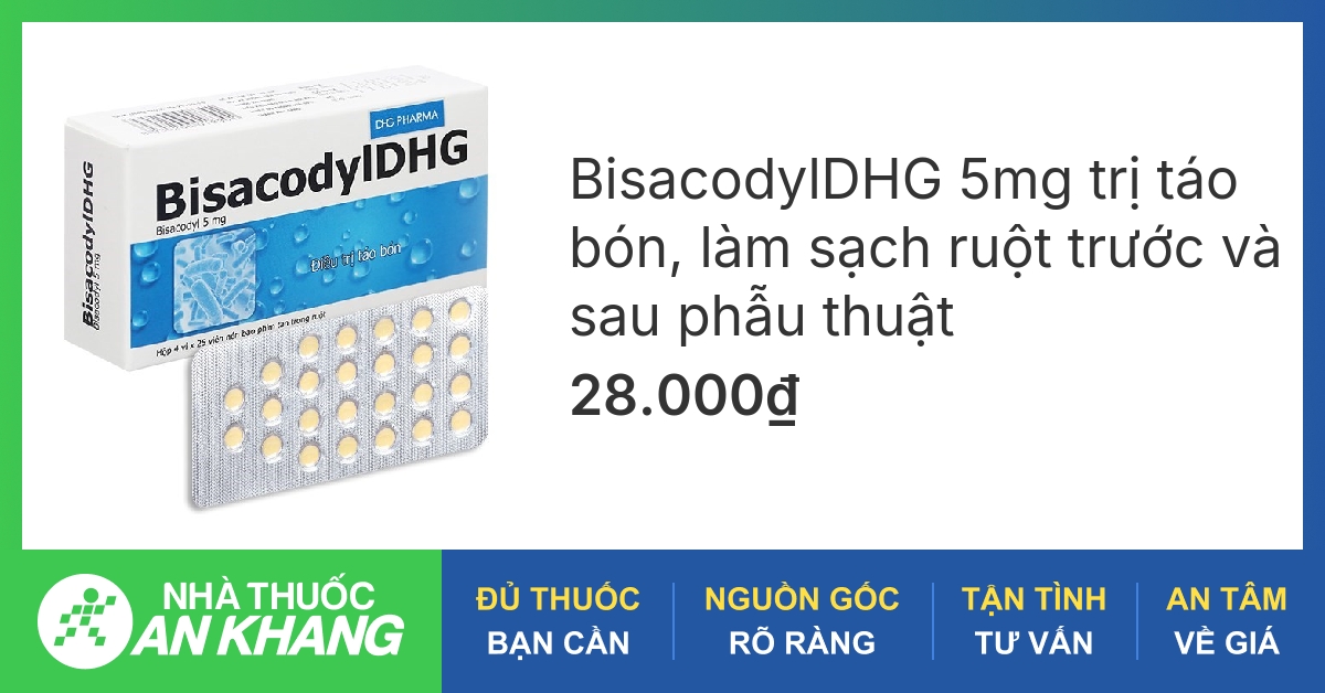 Công dụng chính của thuốc nhuận tràng bisacodyl là gì?
