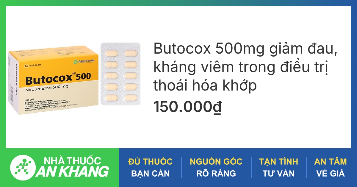 Butocox 500mg giảm đau, kháng viêm trong điều trị thoái hóa khớp (6 vỉ ...