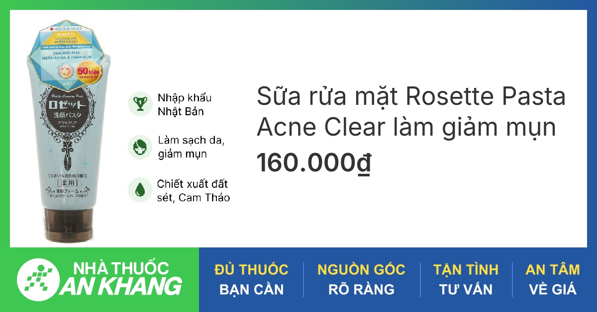 Sữa rửa mặt Rosette trị mụn 120g có phù hợp cho da nhạy cảm không?
