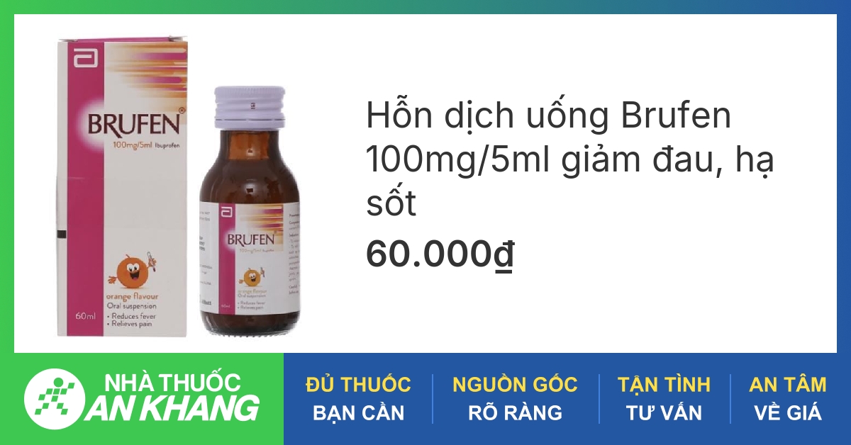 Thuốc hạ sốt ibuprofen 100mg/5ml được chỉ định sử dụng trong trường hợp nào?
