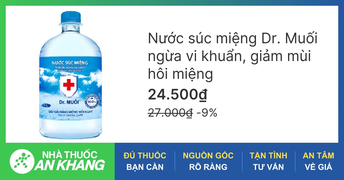 What are the benefits of using Dr. Muối 1000ml mouthwash made from natural sea salt?