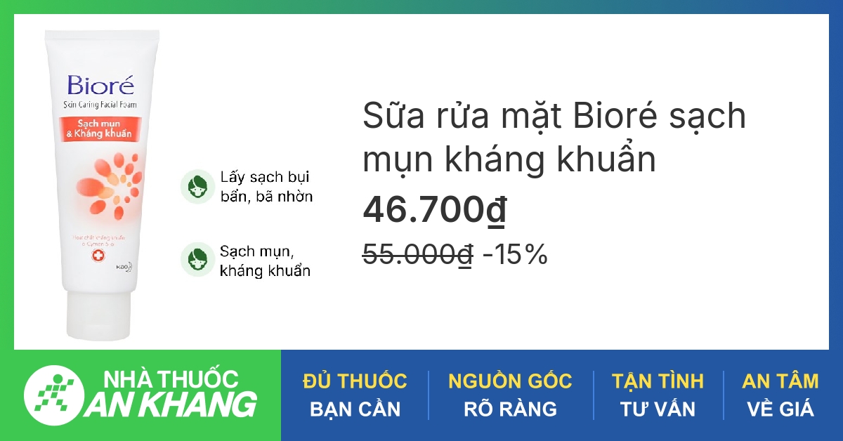 Thành phần chính của sữa rửa mặt Biore cho da dầu mụn là gì?
