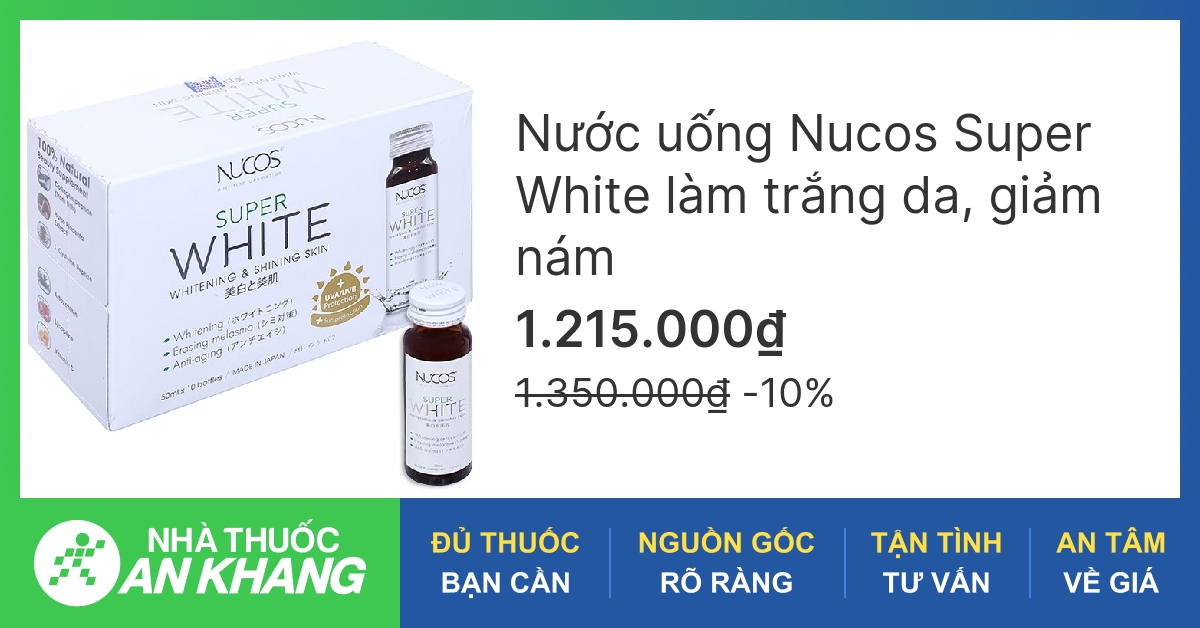 Thành phần chính của Nucos Super White là gì?
