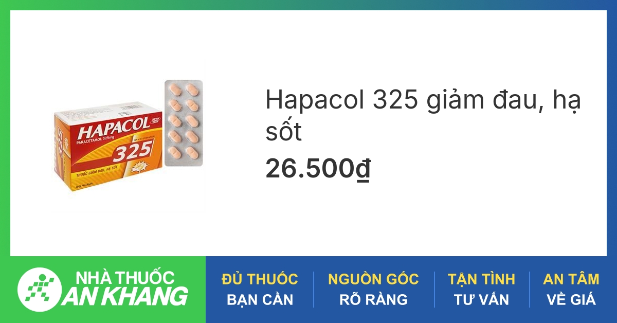 Thuốc Hapacol 325mg được sử dụng để điều trị những triệu chứng nào?
