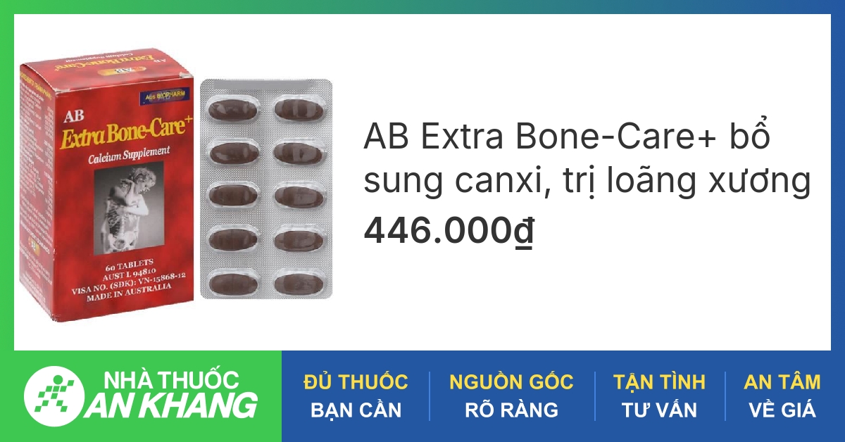 AB Extra Bone-Care+ bổ sung canxi, trị loãng xương (6 vỉ x 10 viên) -04/2023 | nhathuocankhang.com