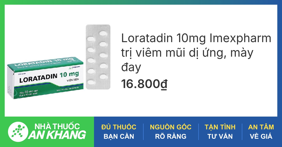 Công dụng và liều dùng của thuốc at loratadin 10mg đối với người bị dị ứng