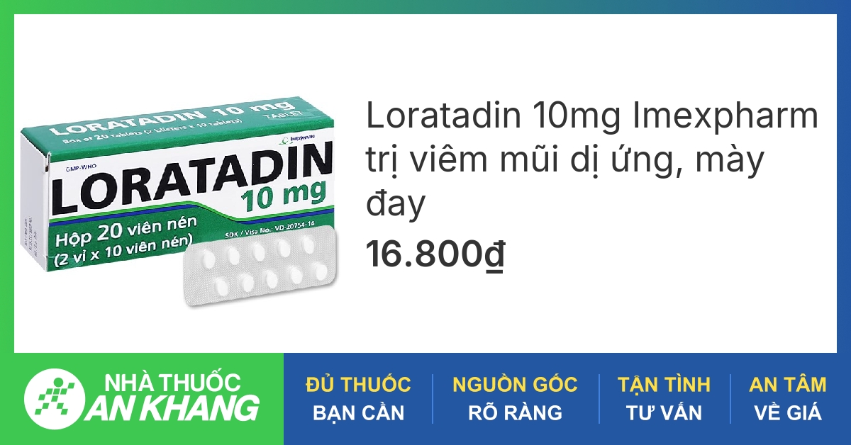 Loại thuốc chống dị ứng loratadin có tác dụng chống viêm mũi và viêm kết mạc không?