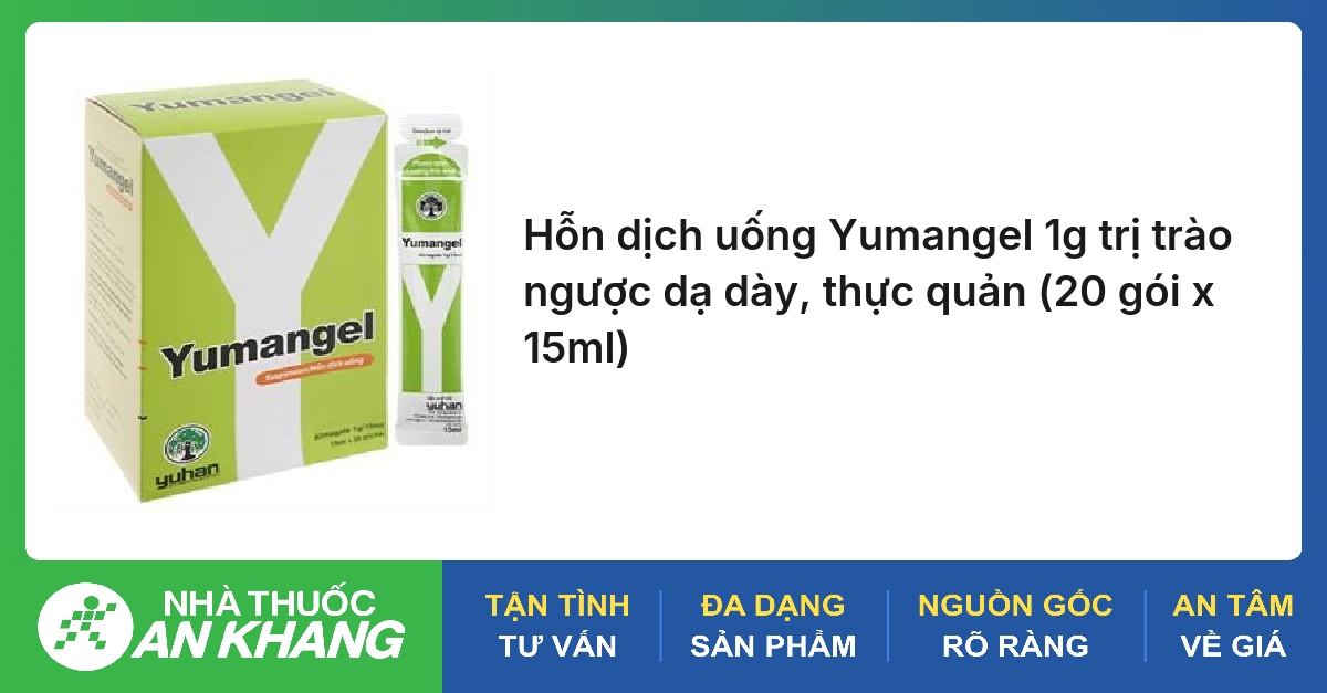 Hỗn dịch uống Yumangel F (20 gói x 15ml) điều trị viêm loét, trào ngược dạ dày