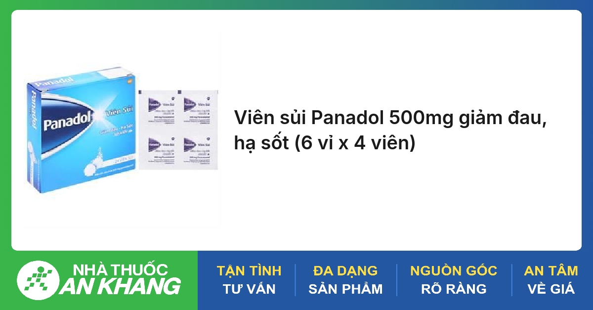 Viên sủi Panadol 500mg giảm đau, hạ sốt (6 vỉ x 4 viên)