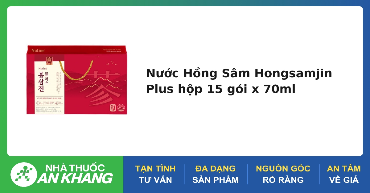 Nước Hồng Sâm Hongsamjin Plus hộp 15 gói x 70ml