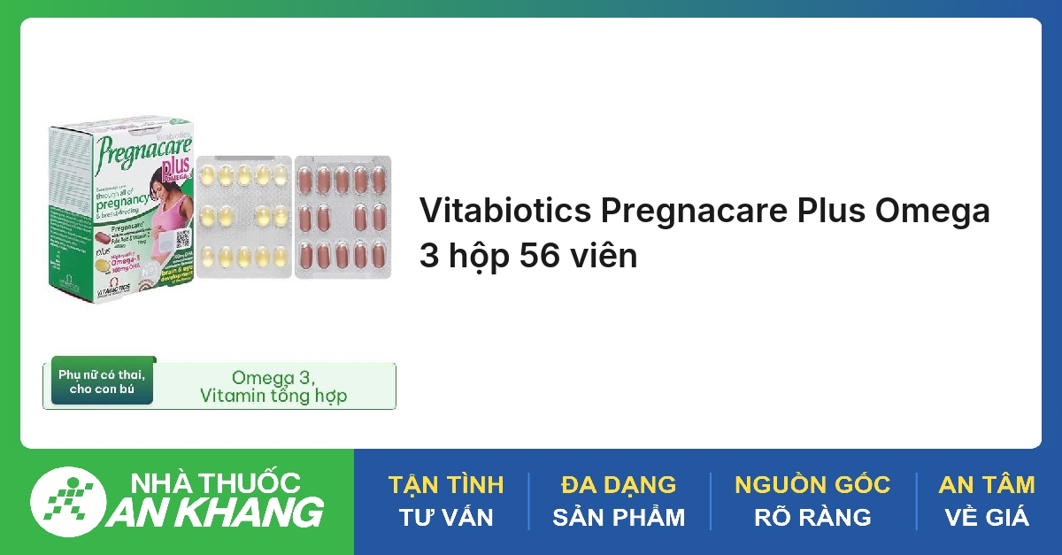 Vitabiotics Pregnacare Plus Omega 3 (Hộp 56 viên) bổ sung vitamin cho bà bầu
