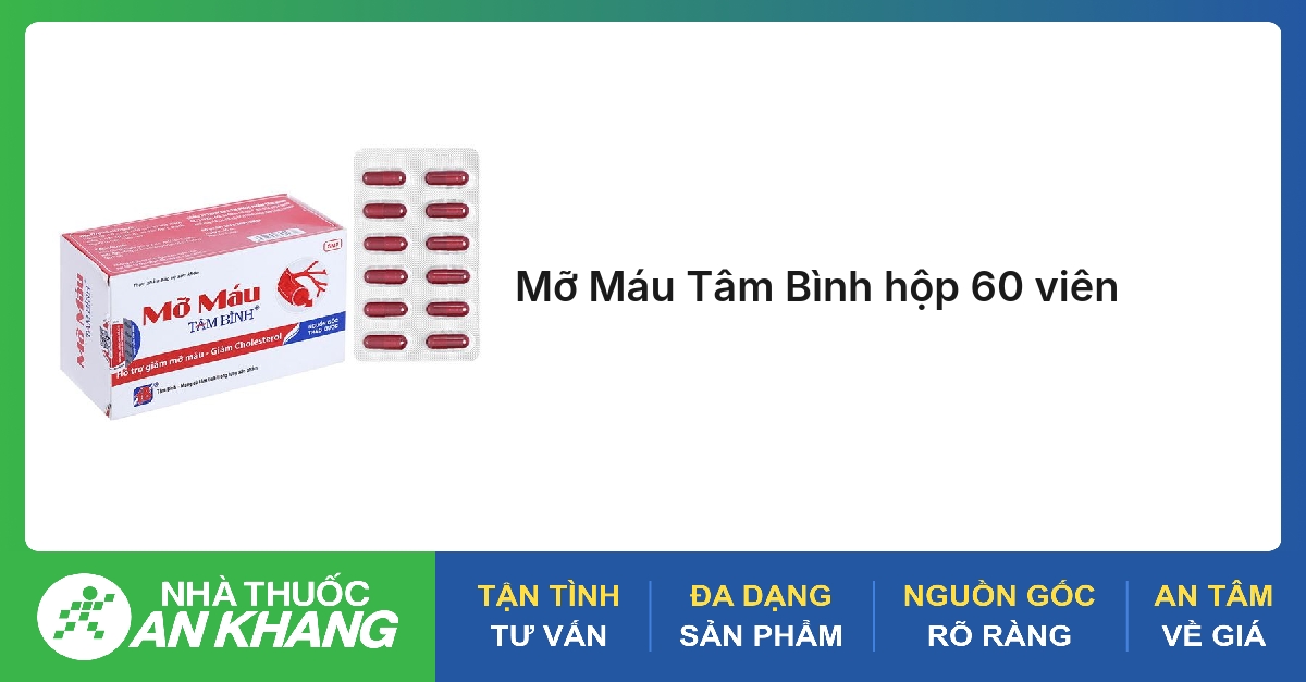 Mỡ Máu Tâm Bình hộp 60 viên
