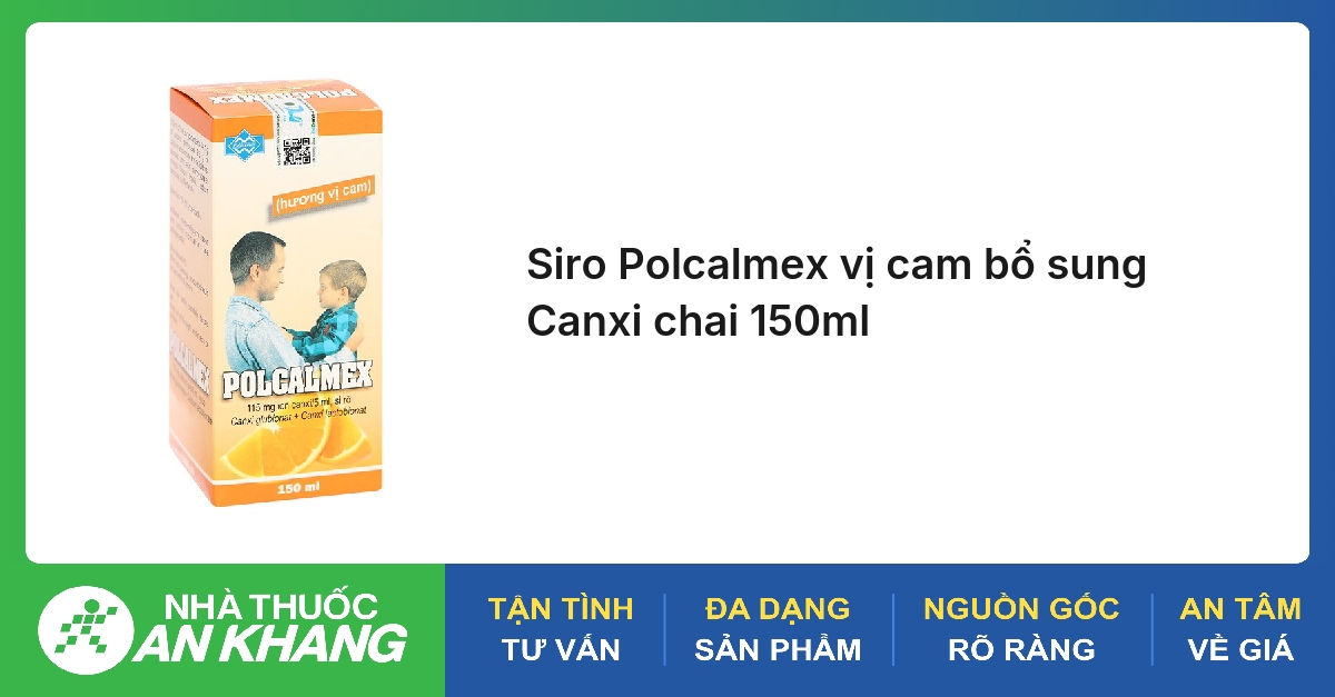 Siro Polcalmex vị cam bổ sung Canxi chai 150ml